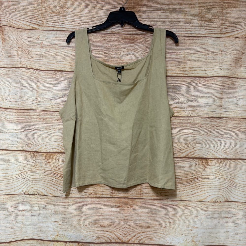 Express Linen Tank Top Cream‎ Size XL or XXL - Picture 9 of 11